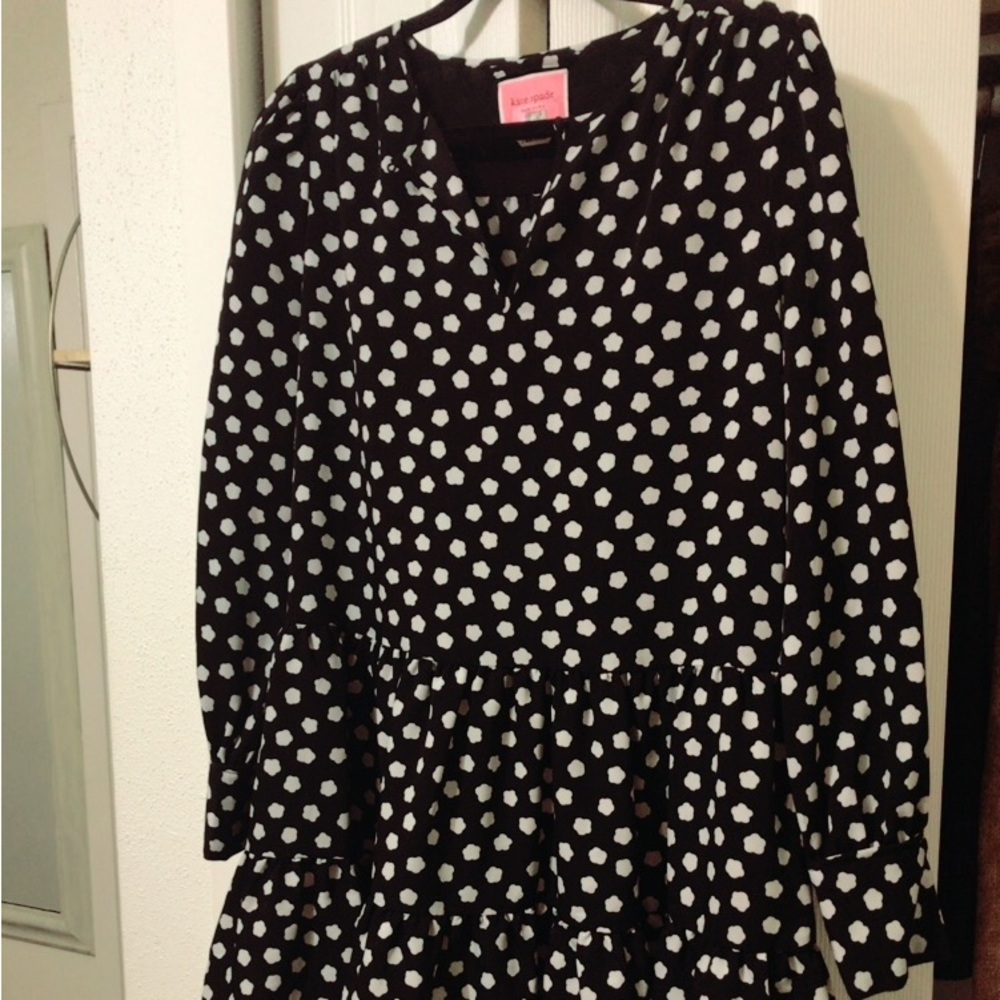 Kate Spade Cloud dot print flounce dress size small